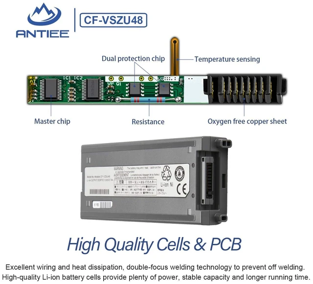 Alt view image 3 of 6 - CF-VZSU48 Laptop Battery for Panasonic Toughbook CF-19 CF19 MK1 MK2 MK3 MK4 MK5 MK6 MK7 MK8 Series CF-VZSU48U CF-VZSU28 CF-VZSU48R CF-VZSU50 CF-VZSU58U 10.65V 58Wh