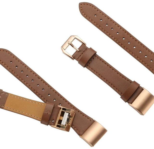 Alt view image 4 of 5 - Leather Band Compatible with Fitbit Charge 2, Genuine Leather Wristband Strap Replacement for Fitbit Charge 2