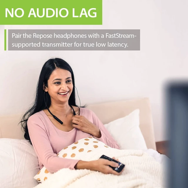 Alt view image 5 of 6 - Repose - Bluetooth Sleep Earbuds for Side Sleepers Small-tip neckband earbuds designed for side sleeping, with low-latency TV