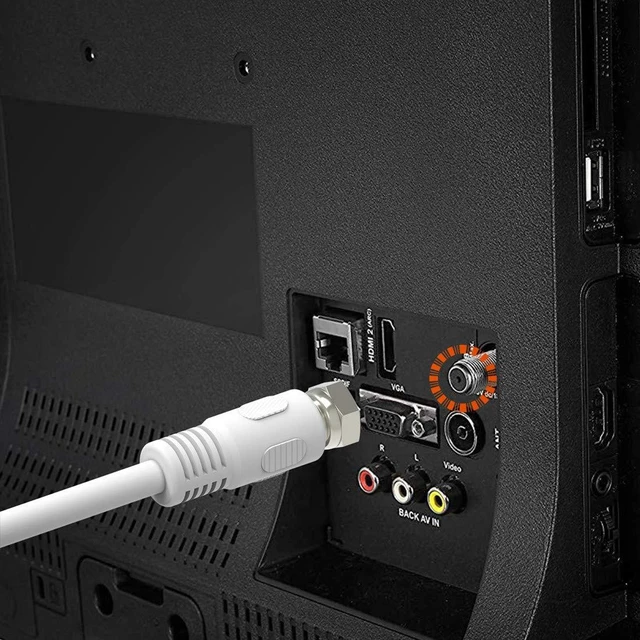 Alt view image 7 of 7 - Coaxial Cable 3 feet, RG6 Coaxial Cable, 2 Pack White 75 Ohm Quad Shield TV Antenna Cables with F-Male Connectors, Ideal for TV DVR Satellite