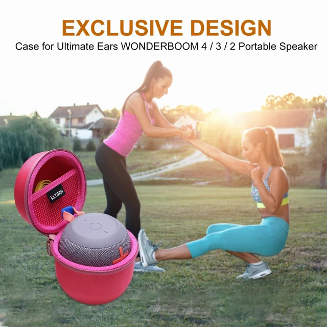 Alt view image 7 of 7 - LTGEM Case for Ultimate Ears WONDERBOOM 4 Waterproof Speaker, Pink Hard EVA Shell, Water-Resistant, Shock Protection, Scratch-Resistant Interior, Portable Travel Storage Case Only