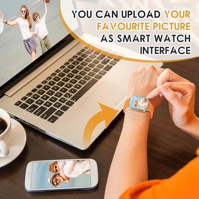 Alt view image 7 of 7 - Smart Watch with Earbuds,2-in-1,Touchscreen,for iOS Android Bluetooth 5.3,Fitness Tracker,Heart Rate,Sleep Monitor,Long-lasting battery,Ultra-slim,Durable strap,Message notifications