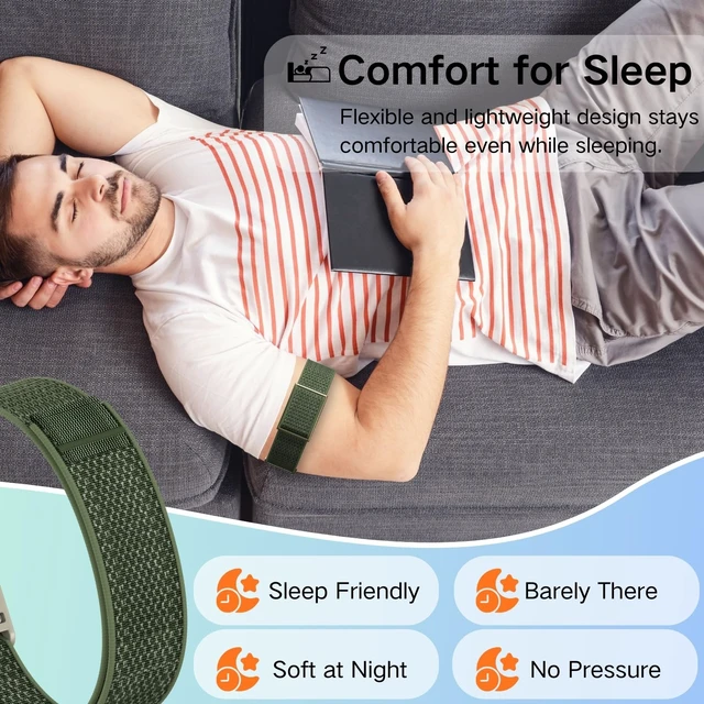Alt view image 2 of 7 - Bicep Bands Compatible for Polar Loop (2025) / Visible Armband 2.0 Straps Nylon Hook & Loop Weave Breathable Replacement Sport Arm/Ankle Wristbands with Buckle-No Tracker
