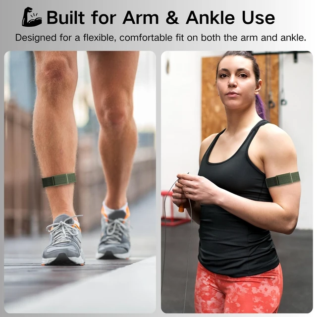 Alt view image 3 of 7 - Bicep Bands Compatible for Polar Loop (2025) / Visible Armband 2.0 Straps Nylon Hook & Loop Weave Breathable Replacement Sport Arm/Ankle Wristbands with Buckle-No Tracker