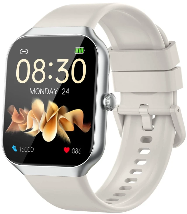 Main image of Smart Watch for Women, Fitness Trackers with Heart Rate/Sleep Monitor/Pedometer, Smartwatch with Calls/Messages/Notifications, IP68 Waterproof Fitness Watch (White)