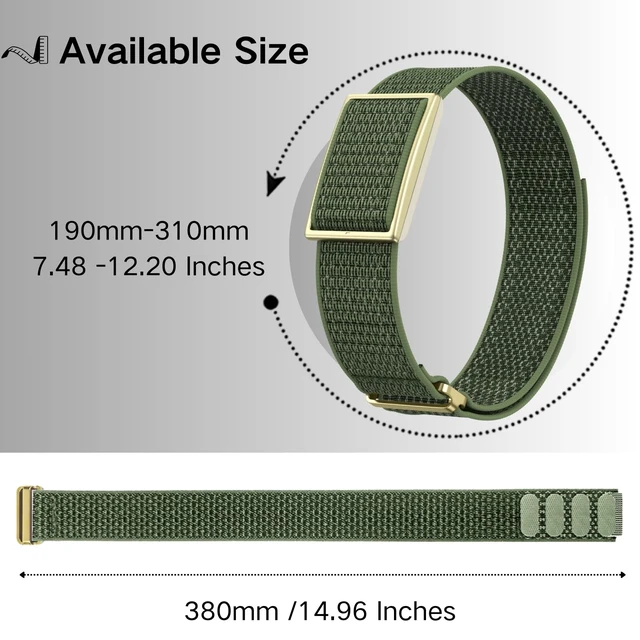 Alt view image 6 of 7 - Bicep Bands Compatible for Polar Loop (2025) / Visible Armband 2.0 Straps Nylon Hook & Loop Weave Breathable Replacement Sport Arm/Ankle Wristbands with Buckle-No Tracker