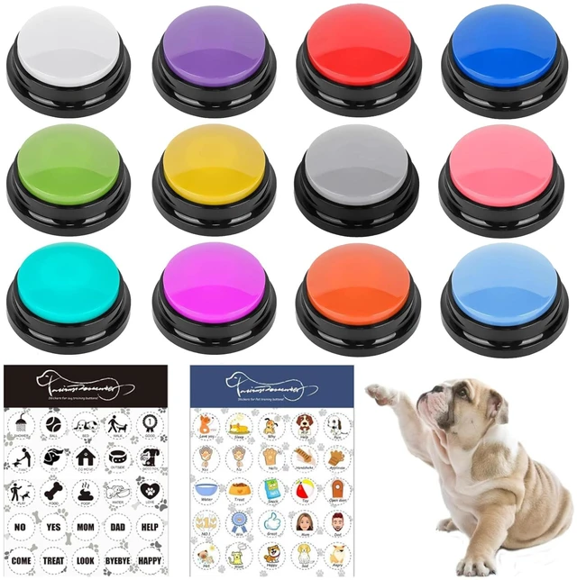 Main image of Set of 12 Colors Dog Buttons-Recordable Button-Voice Recording Button,Dog Buttons for Communication Pet Training Buzzer, 30 Second Record & Playback,Funny Gift for Study Office Home(12 Piece)