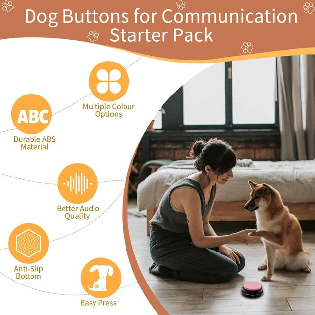 Alt view image 5 of 6 - Set of 12 Colors Dog Buttons-Recordable Button-Voice Recording Button,Dog Buttons for Communication Pet Training Buzzer, 30 Second Record & Playback,Funny Gift for Study Office Home(12 Piece)