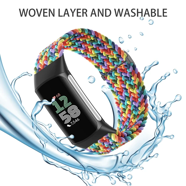 Alt view image 3 of 7 - Braided Solo Loop Bands Compatible with Fitbit Charge 6/Charge 5, 3 Pack Adjustable Stretchy Wristbands Soft Woven Nylon Replacement for Fitbit Charge 5/Charge 6 Tracker Smart Watch for Women Men