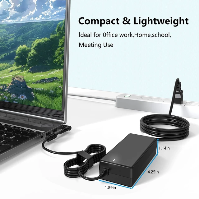 Alt view image 4 of 7 - 65W Charger Compatible with Lenovo IdeaPad 1 3 5 1-14 1-15 1-17 3-14 3-15 5-14, IdeaPad 110 110S 310 320 330 330s 510 520 530s 710s S145 S340 S540 L340 V14 V15 V17,Flex 4 5 6 14 15 Adapter