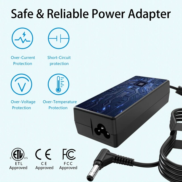 Alt view image 5 of 7 - 65W Charger Compatible with Lenovo IdeaPad 1 3 5 1-14 1-15 1-17 3-14 3-15 5-14, IdeaPad 110 110S 310 320 330 330s 510 520 530s 710s S145 S340 S540 L340 V14 V15 V17,Flex 4 5 6 14 15 Adapter
