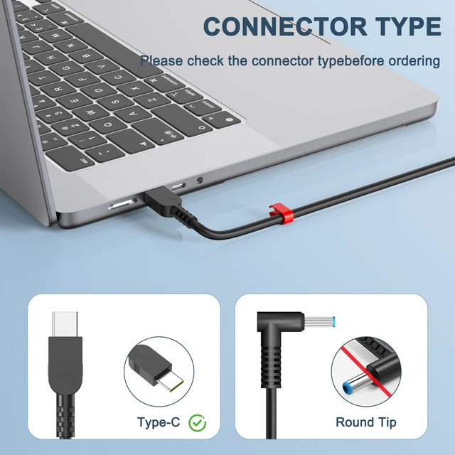 Alt view image 3 of 7 - Slim 65W USB C Laptop Charger Compatible with Lenovo ThinkPad for Lenovo ThinkPad T14 T15 T16 X1 T490, ThinkBook 14 16, Chromebook/Yoga Type C Laptop Power Adapter