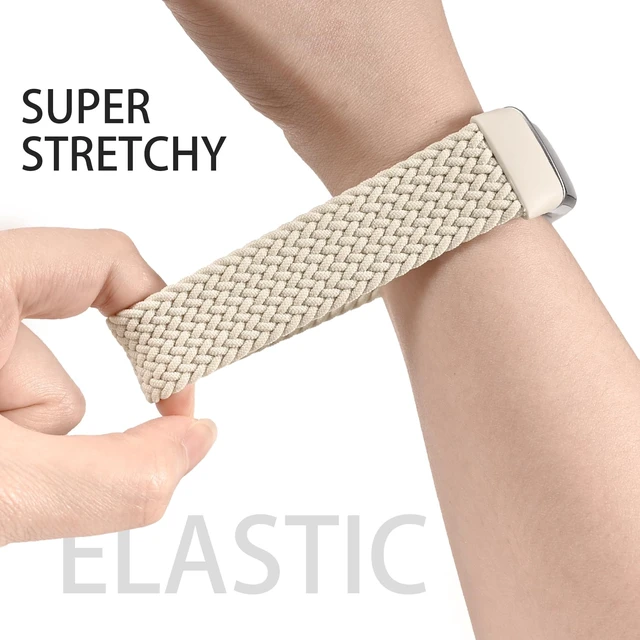 Alt view image 5 of 7 - Braided Solo Loop Bands Compatible with Fitbit Charge 6/Charge 5, 3 Pack Adjustable Stretchy Wristbands Soft Woven Nylon Replacement for Fitbit Charge 5/Charge 6 Tracker Smart Watch for Women Men