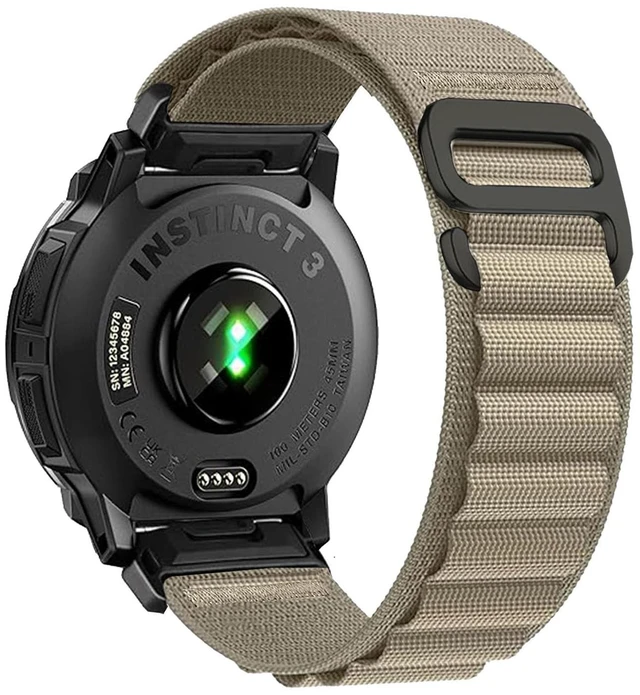 Main image of Nylon Strap for Garmin Instinct 2/3 45mm, Fits Solar Tactical Tide Esport Nylon band weighs 10g,with triple durable fasteners suitable for 140-190mm wrists,316 steel spring rod & disassembly tool