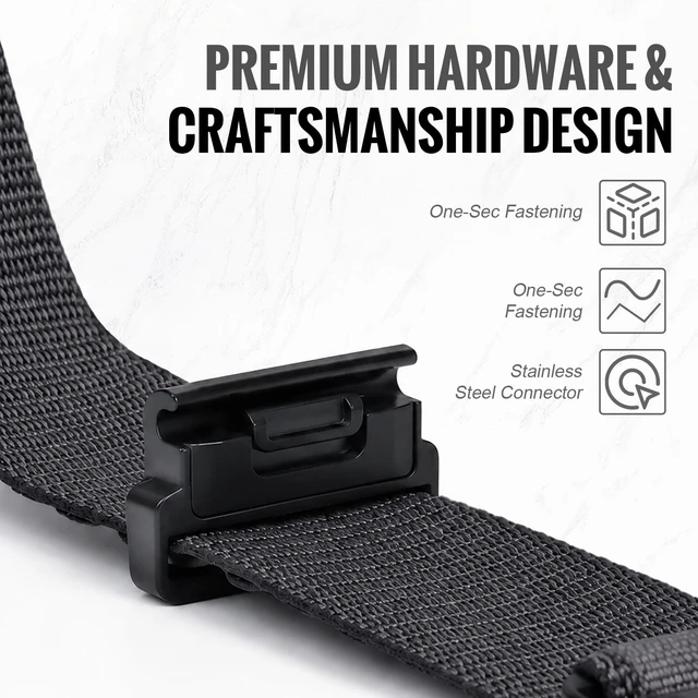 Alt view image 6 of 6 - Nylon Strap for Garmin Instinct 2/3 45mm, Fits Solar Tactical Tide Esport Nylon band weighs 10g,with triple durable fasteners suitable for 140-190mm wrists,316 steel spring rod & disassembly tool