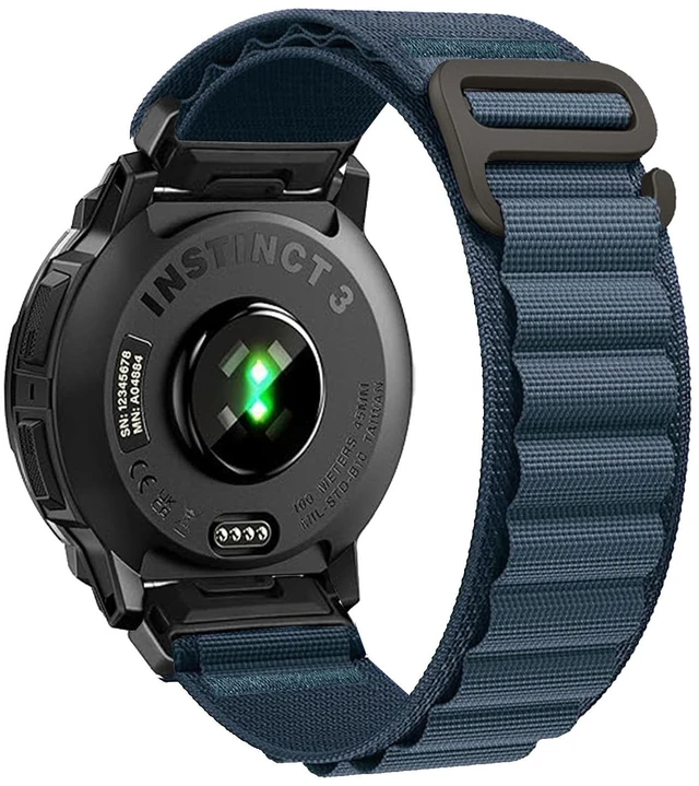 Main image of Nylon Strap for Garmin Instinct 2/3 45mm, Fits Solar Tactical Tide Esport Nylon band weighs 10g,with triple durable fasteners suitable for 140-190mm wrists,316 steel spring rod & disassembly tool