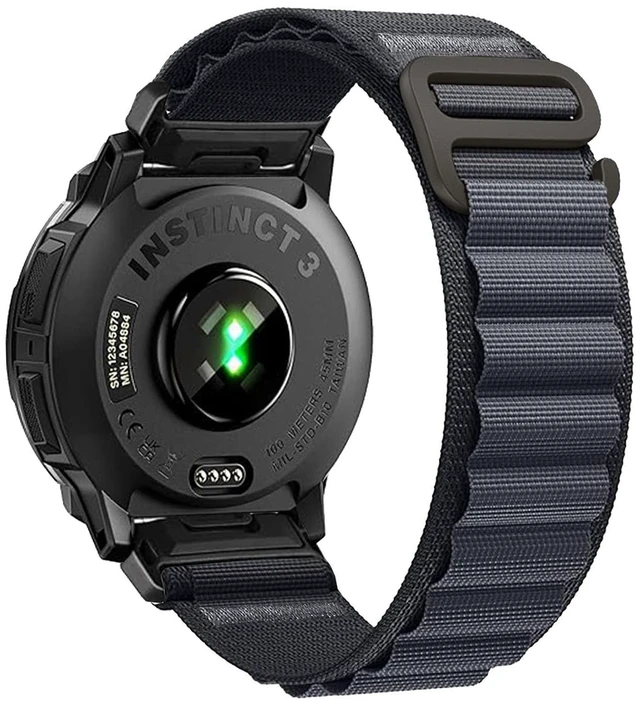Main image of Nylon Strap for Garmin Instinct 2/3 45mm, Fits Solar Tactical Tide Esport Nylon band weighs 10g,with triple durable fasteners suitable for 140-190mm wrists,316 steel spring rod & disassembly tool