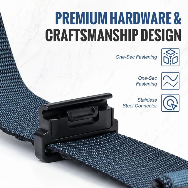 Alt view image 4 of 7 - Nylon Strap for Garmin Instinct 2/3 45mm, Fits Solar Tactical Tide Esport Nylon band weighs 10g,with triple durable fasteners suitable for 140-190mm wrists,316 steel spring rod & disassembly tool