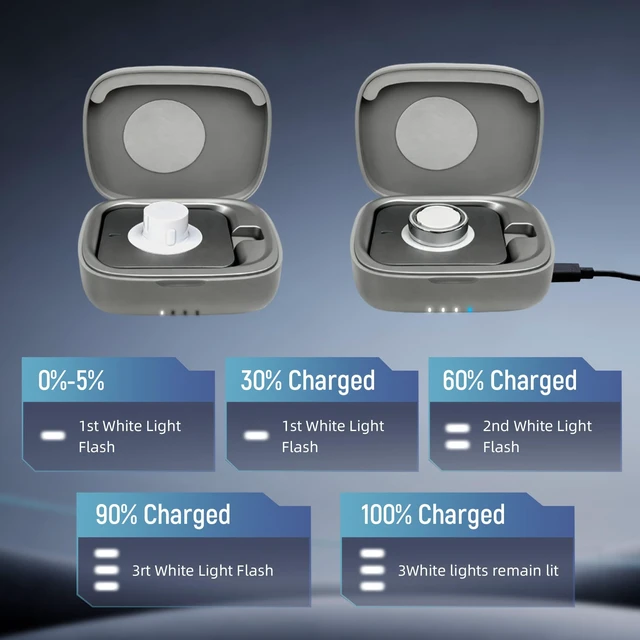 Alt view image 6 of 7 - Wireless Charging Case for Oura Ring gen5 4 3 Charger 1000mAh 1000mAh Portable Travel Chargering Station Fits All-Sized Ring Gen 5 Gen 4 Gen 3 (Official Charger NOT Included)