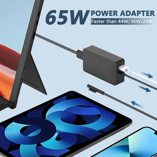 Alt view image 4 of 7 - 65W Surface Pro Charger,Surface Laptop Charger Compatible for Microsoft Surface Pro12 11 10 9 8 7+ 7 6 5 4 X,Compatible1867 1868 1872 1873 1943 1951 2036 Laptop7 6 5 4 3 2 1,Surface Charger