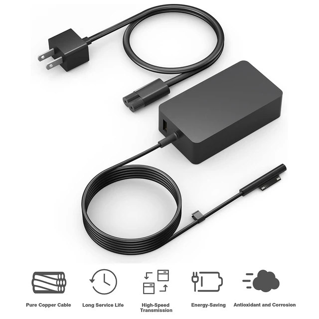 Alt view image 7 of 7 - 65W Surface Pro Charger,Surface Laptop Charger Compatible for Microsoft Surface Pro12 11 10 9 8 7+ 7 6 5 4 X,Compatible1867 1868 1872 1873 1943 1951 2036 Laptop7 6 5 4 3 2 1,Surface Charger