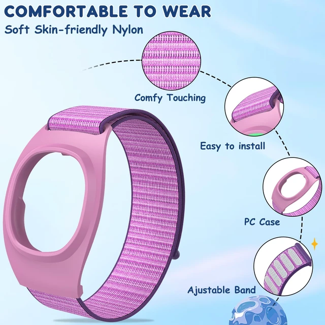 Alt view image 2 of 7 - 2-Pack Nylon Band Compatible with Magicband+ Plus Hook Loop Strap for Magic Band Plus Accessories, Integrated Band Keeper and Case Adjustable Wrist Straps Designer for Disney-Magicband+