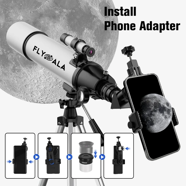 Alt view image 4 of 7 - (30X-750X) Telescope for Adults high Powered,80mm Aperture 600mm Focal Length Astronomy Telescope for Kids and Beginners,Astronomical Refractor telescopes for Kids Over 8 Year Old 8-12