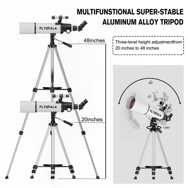 Alt view image 5 of 7 - (30X-750X) Telescope for Adults high Powered,80mm Aperture 600mm Focal Length Astronomy Telescope for Kids and Beginners,Astronomical Refractor telescopes for Kids Over 8 Year Old 8-12