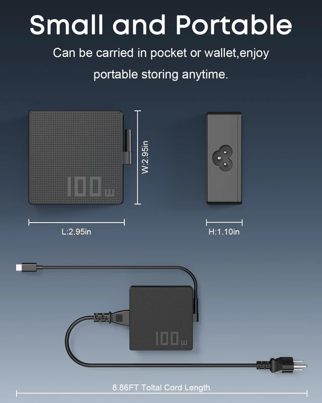 Alt view image 6 of 7 - 100W 65W USB C Charger Compatible with ASUS ROG Ally X Series Compatible with ASUS ROG Ally X/Z1/RC71L, ROG Flow X13/Z13, Legion Go S, MSI Claw Handheld Gaming Console