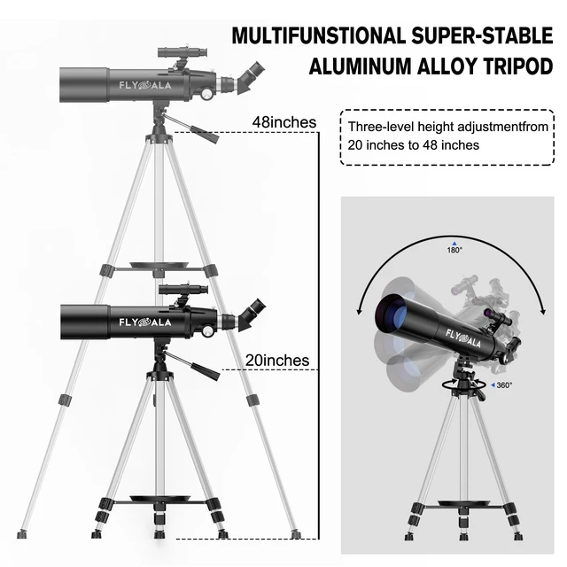 Alt view image 5 of 7 - Telescope for Kids and Adults,80mm Aperture 600mm Focal Length Beginners Astronomical Telescope for Adults high Powered (30X-750X),Refractor Astronomy telescopes Kids 8-12 Over 8 Year Old