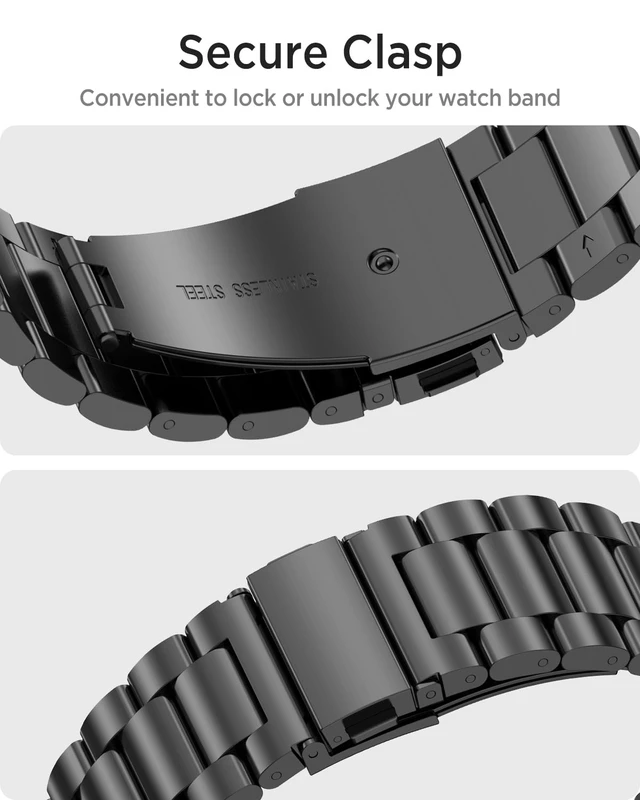 Alt view image 5 of 7 - Metal Band Compatible for Amazfit T-Rex 3, Waterproof, Lightweight, Men Women Durable Business Replacement Strap, Adjustable Wristband, 22mm Stainless Steel Band Bracelet for Amazfit T-Rex 3