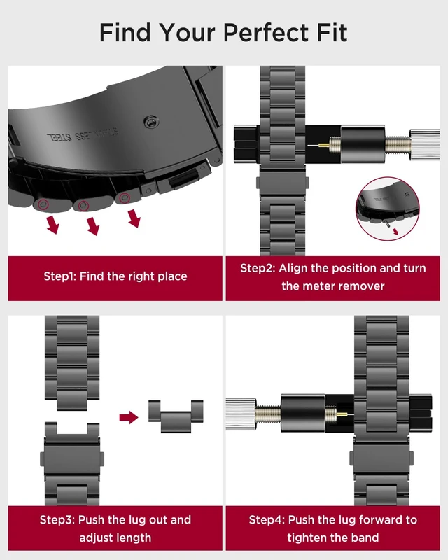 Alt view image 7 of 7 - Metal Band Compatible for Amazfit T-Rex 3, Waterproof, Lightweight, Men Women Durable Business Replacement Strap, Adjustable Wristband, 22mm Stainless Steel Band Bracelet for Amazfit T-Rex 3