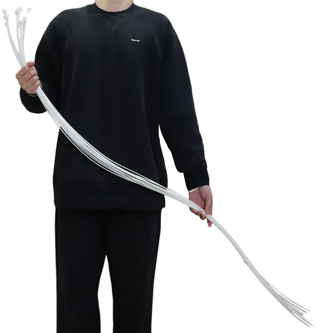 Main image of Extra Long Zip Ties Heavy Duty Outdoor, Premium Black 60 inch Large Zip Ties with 200 Pounds Tensile Strength, Ideal for Commercial, Residential, Outdoor Applications, 12 PCS (White, 60''(Wide-0.35))