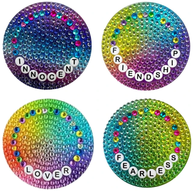 Main image of ® Rhinestone Stickers Friendship Bracelet Sticker Pack, 2 x 2 Each Unique Sparkly Cut-to-Shape for Collecting, Trading, Decorating Laptops, Phone Cases, Scrapbooks