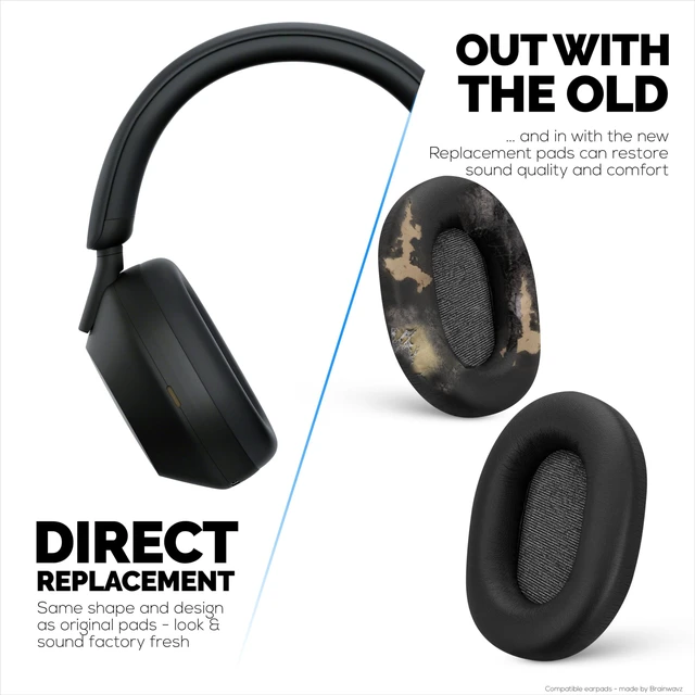 Alt view image 4 of 7 - Replacement Earpads for Sony WH-1000XM5 Headphones - Soft Vegan Leather Cushions for Extra Comfort, Easy & Quick Installation, by (Black)
