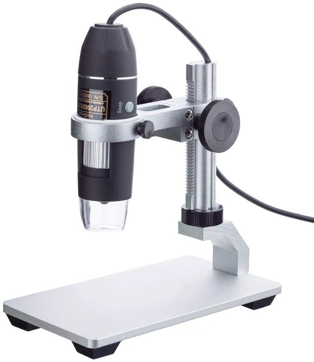 Main image of 10X-200X 2MP Handheld USB Digital Microscope with LED Illumination and Metal Stand
