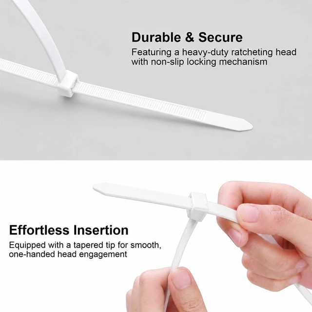 Alt view image 5 of 6 - white 48 Inch 50 Pack Heavy Duty Zip Ties 200 lbs Tensile Strength Extra Long Cable Ties UV Resistant Outdoor Nylon Ties for Large Bundles