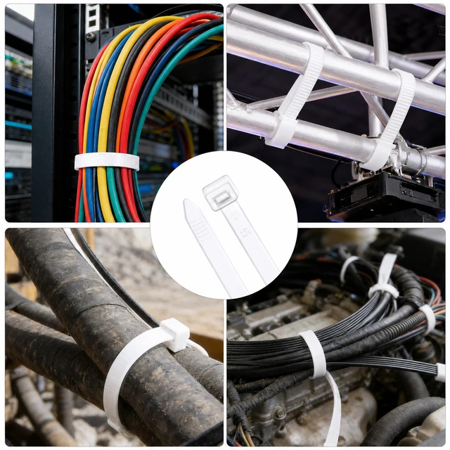 Alt view image 6 of 6 - white 48 Inch 50 Pack Heavy Duty Zip Ties 200 lbs Tensile Strength Extra Long Cable Ties UV Resistant Outdoor Nylon Ties for Large Bundles