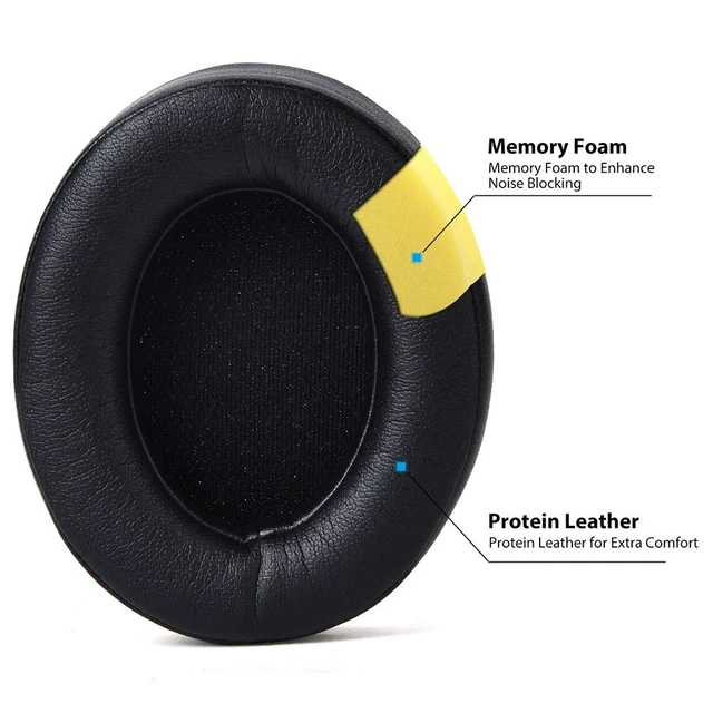 Alt view image 3 of 6 - Professional Replacement Ear Pads for Beats Studio 2 and Studio 3 B0500, B0501 / Soft Protein Leather/Noise Isolation Memory Foam/Does NOT Fit Beats Solo (Black)