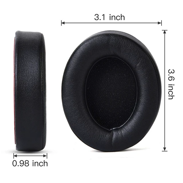 Alt view image 4 of 6 - Professional Replacement Ear Pads for Beats Studio 2 and Studio 3 B0500, B0501 / Soft Protein Leather/Noise Isolation Memory Foam/Does NOT Fit Beats Solo (Black)
