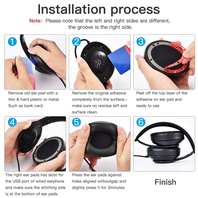 Alt view image 6 of 6 - Professional Replacement Ear Pads for Beats Studio 2 and Studio 3 B0500, B0501 / Soft Protein Leather/Noise Isolation Memory Foam/Does NOT Fit Beats Solo (White)