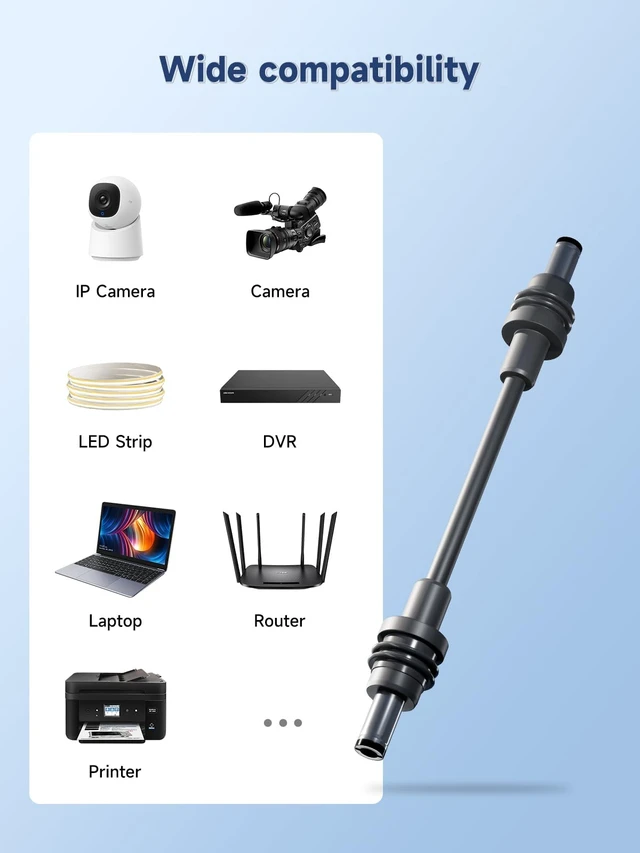 Alt view image 6 of 7 - DC to DC Power Cable for Starlink Mini, 10cm/0.33ft 60W, 2 Pack Starlink Mini Power Cable 5.5 x 2.1mm