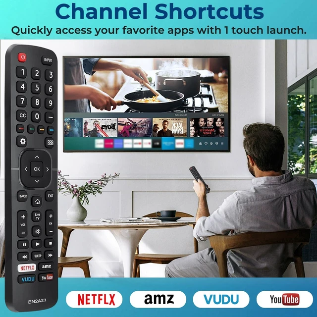 Alt view image 4 of 7 - New Replacement Universal Sharp aquos Remote Control EN2A27 Compatible with Sharp Hisense Smart TV Remote Control