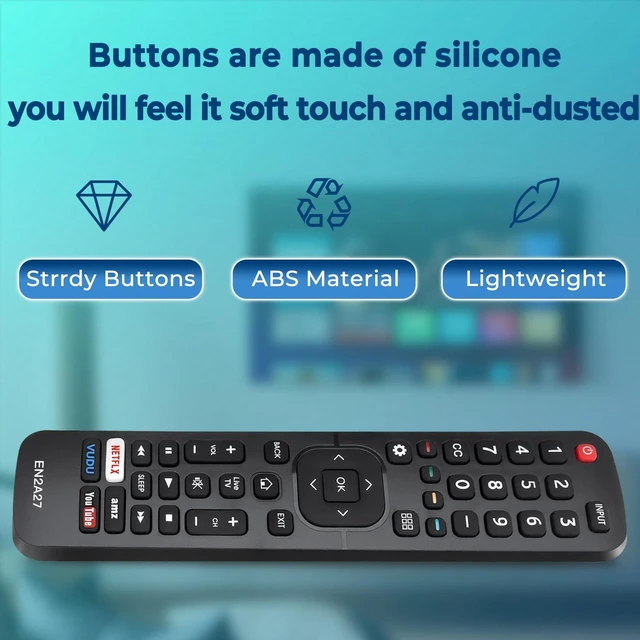 Alt view image 6 of 7 - New Replacement Universal Sharp aquos Remote Control EN2A27 Compatible with Sharp Hisense Smart TV Remote Control