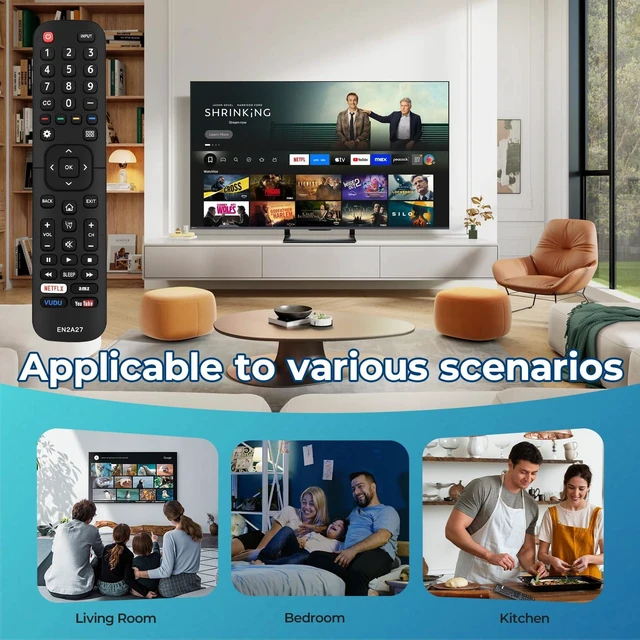 Alt view image 7 of 7 - New Replacement Universal Sharp aquos Remote Control EN2A27 Compatible with Sharp Hisense Smart TV Remote Control