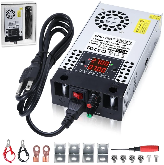 Main image of Upgraded AC to DC Converter 5V 12V 24V 30V 48 60v DC Power Supply Adjustable 0-60V 0-8.3A 500W Switching Power Supply for Led Strip, Motor Pump, CCTV, 3D Printer, Lab Computer