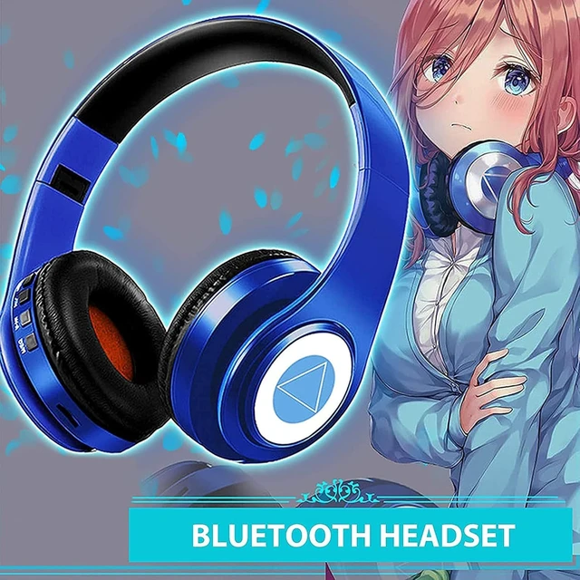 Alt view image 2 of 7 - Nakano Bluetooth Headphones,The Quintessential Quintuplets Headphone with Build-in Mic,Foldable Over Ear Wireless Headphones,Hi-Fi Stereo for Cosplay (Blue)