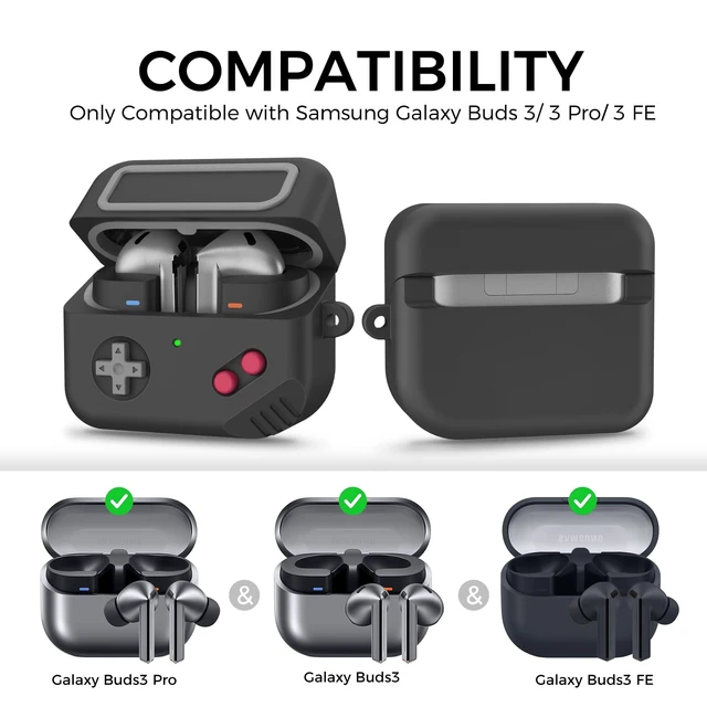 Alt view image 2 of 7 - Galaxy Buds Pro 3 Case - 2024 Silicone Game Design for Samsung Galaxy Buds 3 pro/Buds 3 Pro/Buds 3 FE Case Cover for Men/Women Gamer (Black)