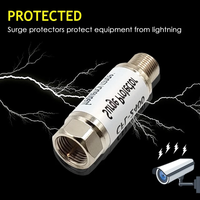 Alt view image 3 of 7 - Surge Protector for TV F Male to Female Coax Lightning Arrestor 4PCS Lightning Arrestor for Satellite, Coaxial TV Antenna, 75OHM F-type Connector