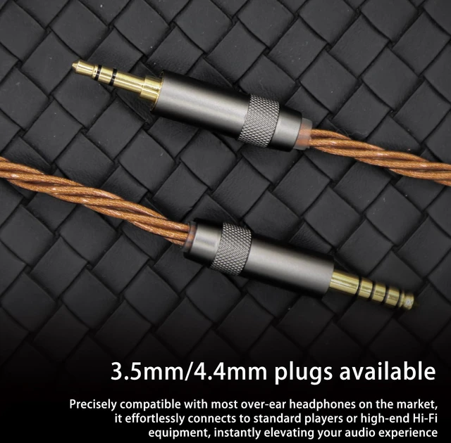 Alt view image 5 of 7 - 4.4mm Headphone 5N Cable High Purity Copper Plated with Gold Foil Replacement Cable Compatible with Hifiman Sundara,Ananda,Arya,He400se,1.5m,Dual 3.5mm to 4.4mm